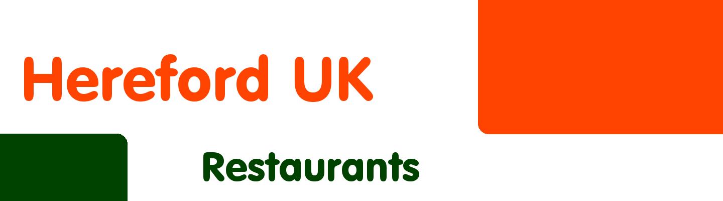Best restaurants in Hereford UK - Rating & Reviews